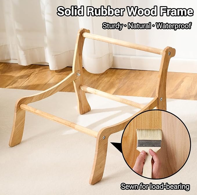 Solid Wood Cat Couch Bed for Indoor Cats, Modern Cat Sofa - Image 7
