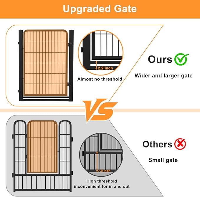 Dog Fence Outdoor Pens Outside, Portable Dog Play Pen 40" H 16 Panels Pet - Image 2