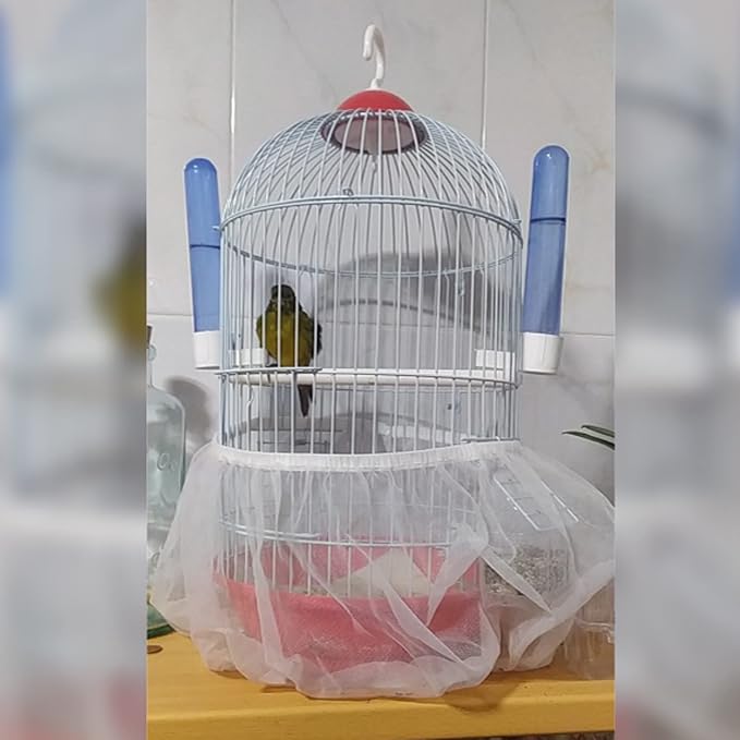 Birdcages Mesh Net Skirt Cover Reusable Stretchy Bird Cage Seed Catcher 35CM - Image 5