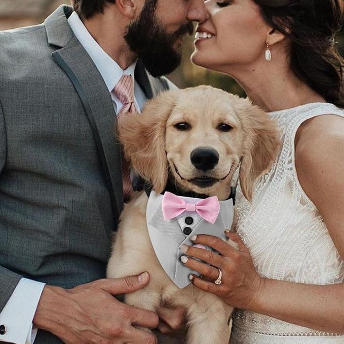 Tuxedo Dog Collar for Wedding Engagement and Birthday, Adjustable Formal Dog - Image 6