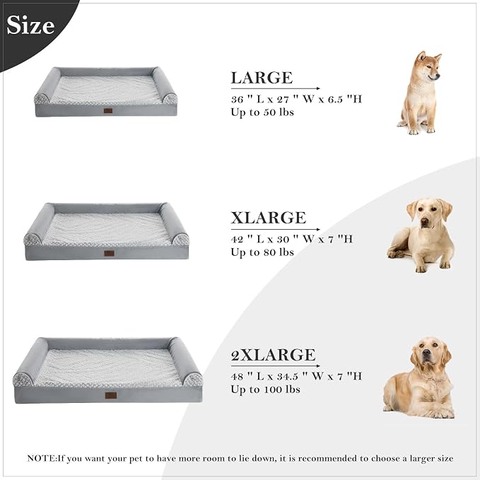 WNPETHOME Orthopedic Dog Beds for Extra Large Dogs, Waterproof Memory Foam XL - Image 4