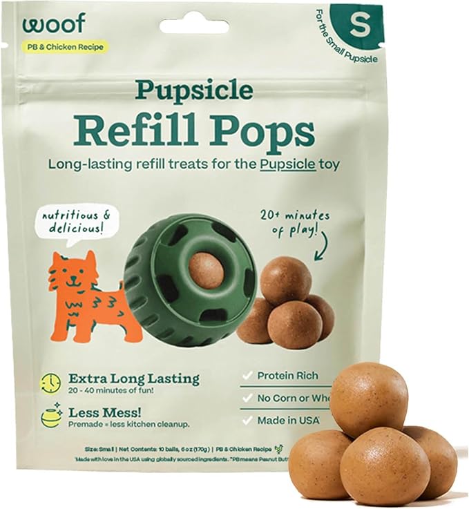 WOOF Pupsicle Refill Pops, Delicious Long Lasting Dog Treats, Pre-Made Pupsicle by Woof