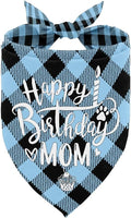 Dog Bandana, Happy Birthday Mom Dog Bandana, Dogs Scarf Classical Plaid Printing by AUII+JO+DESIGN