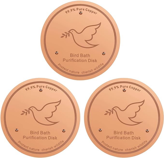 3Pack Bird Bath Copper Purification Disk | 0.6mm Reinforced 99.9% Pure Copper | by Unknown