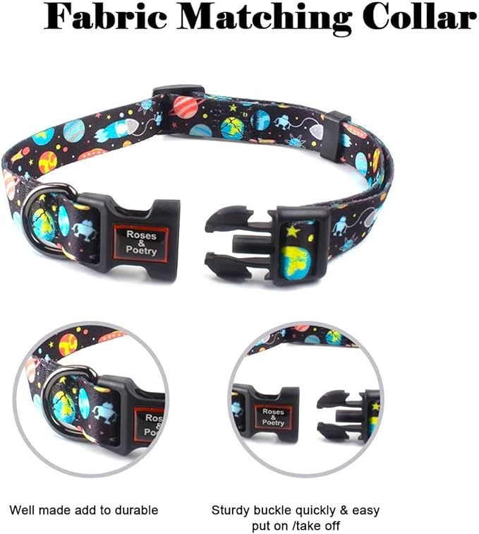 Roses&Poetry Dog Collar with Colourful Star Patterns, Adjustable Durable Puppy - Image 8