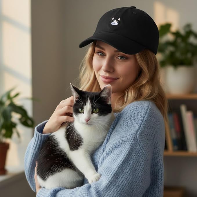 Cat Mom & Dad Hats for Proud Cat Parents | for Men & Women | Embroidered Text - Image 4