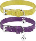 PUPTECK 2 PCS Soft Genuine Leather Cat Kitten Collar by PUPTECK