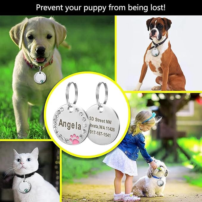Personalized Dog/Cat Cute Paw Pet ID Tag - Image 3