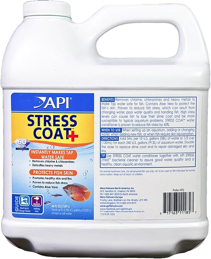 API STRESS COAT Aquarium Water Conditioner 64-Ounce Bottle by API