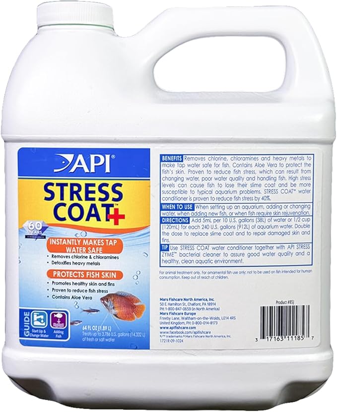 API STRESS COAT Aquarium Water Conditioner 64-Ounce Bottle - Image 3