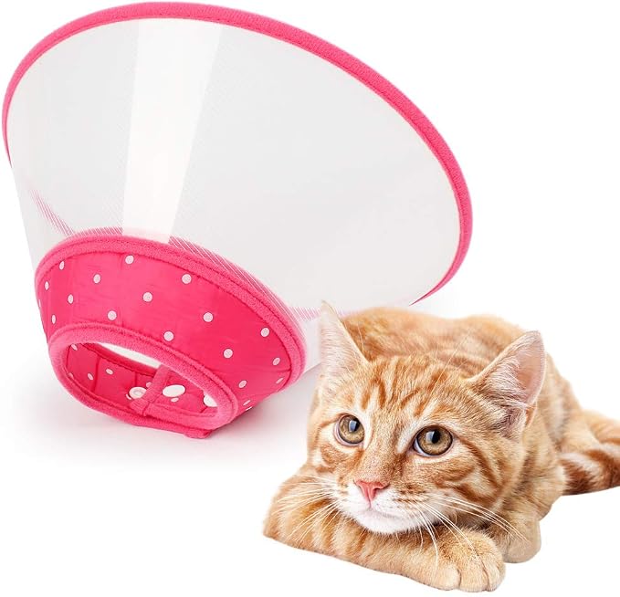 Pet Cone Recovery Dog Cone Adjustable Dog Collar Clear Padded Collar by Andiker-ServingforYou