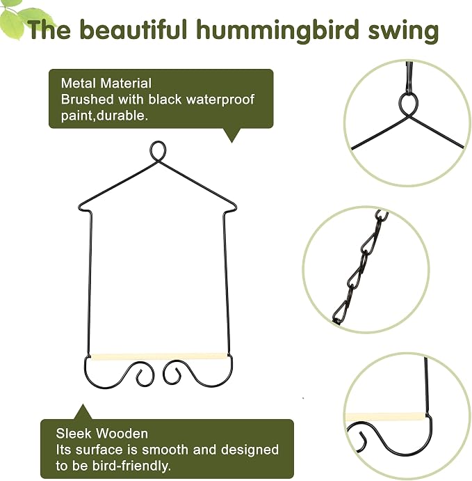 4PK Metal Frame Hummingbird Swings and Perches - Image 6