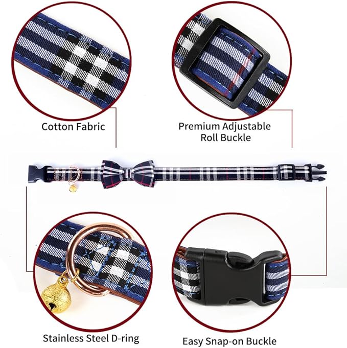 Yizepet Dog Collar with Bow Tie- Adjustable pet Collar - Image 4