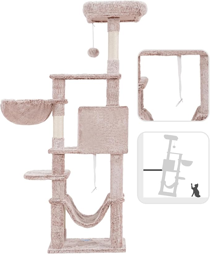 Hey-brother Cat Tree with Large Hammock, Cat Condo with Sisal-Covered - Image 5