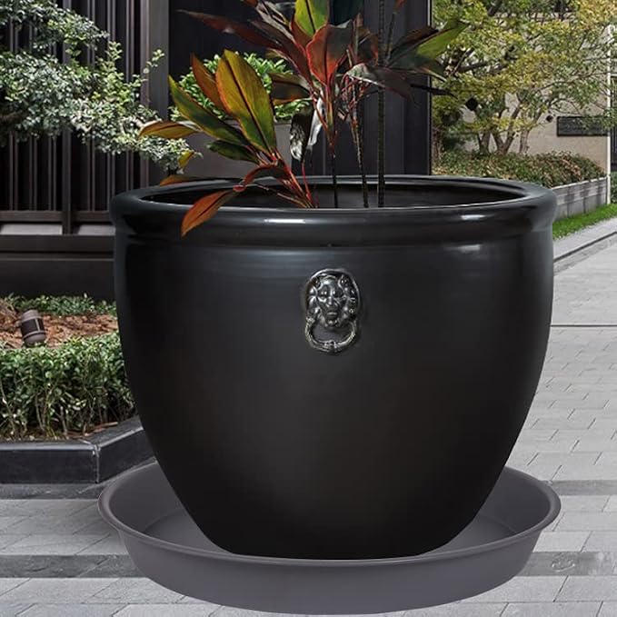 3 Pack of 20 22 inch Plant Saucer, 3.6" Depth Tray, Large Deep Garden Plastic - Image 2