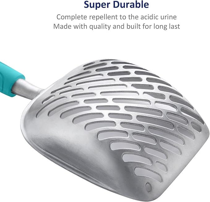 WePet Cat Litter Scoop, Aluminum Alloy Sifter, Kitty Metal Scooper, Deep Shovel - Image 4
