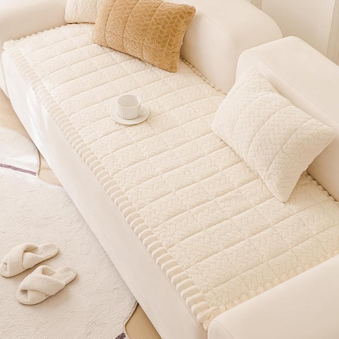 Sofa Cover Fuzzy Couch Cover for Pet, Couch Covers for Dogs Washable Non-Slip - Image 2