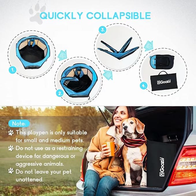 Dog Playpen for Large Dogs Portable Collapsible, Indoor Outdoor Cat Pet Puppy - Image 4