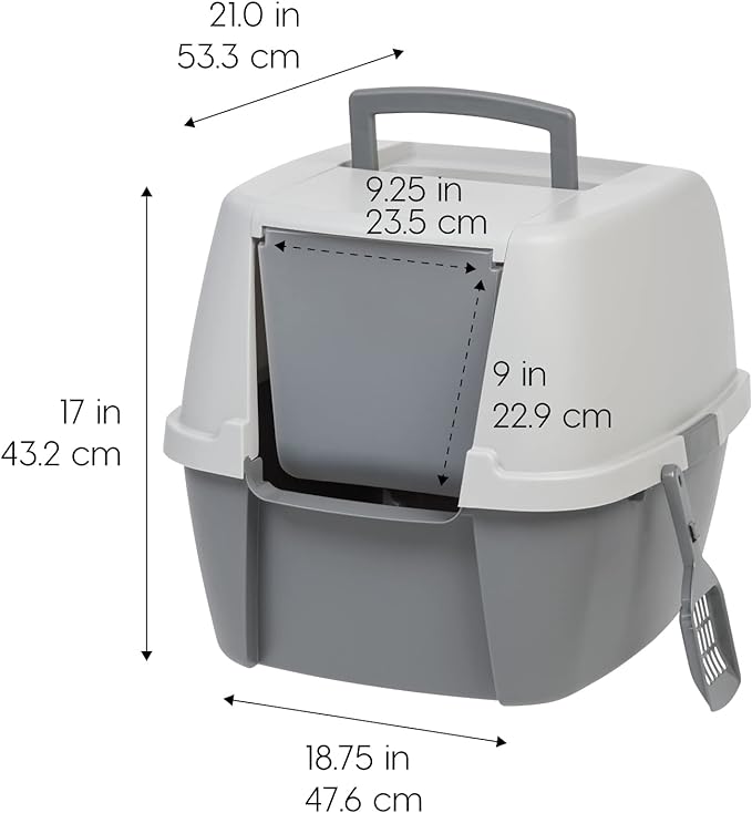 IRIS USA Cat Litter Box, Large Litter Box Enclosure - Image 2