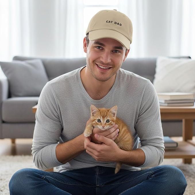 Cat Mom & Dad Hats for Proud Cat Parents | for Men & Women | Embroidered Text - Image 4