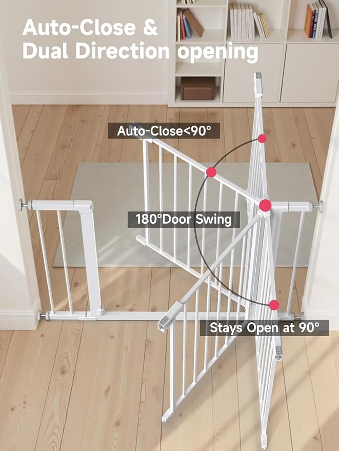 29.5-40.5" Baby Gate for Stairs, Dog Gate for Doorways, Walk Thru Auto Close - Image 5