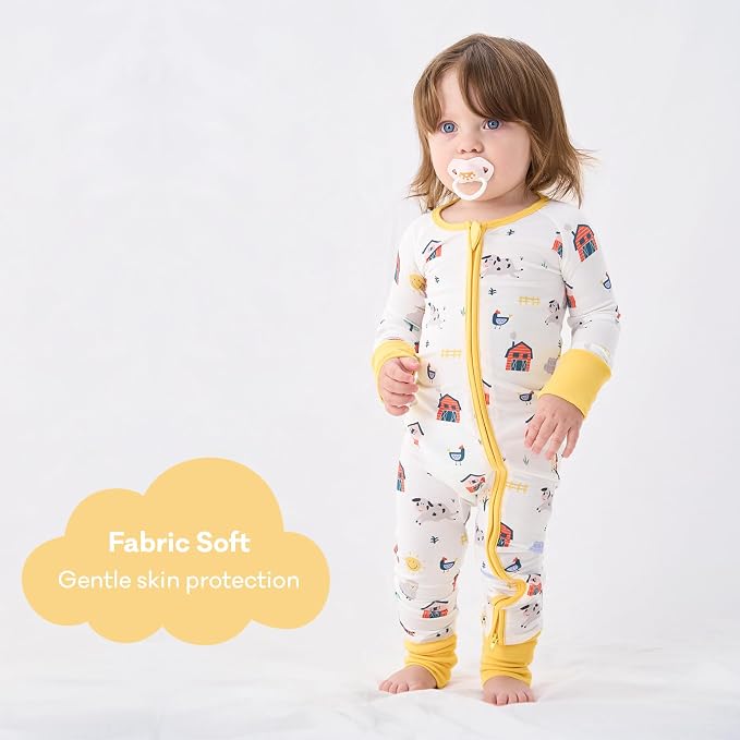 pureborn Baby Infant Boys Girls Sleeper Snug Fit Viscose from Bamboo Pajamas - Image 3