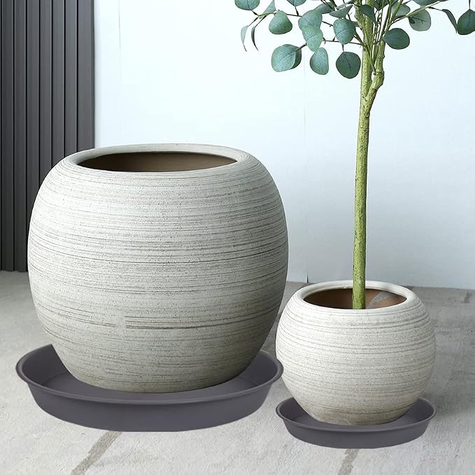 2 Pack of 14 inch Plant Saucer, Heavy Duty Round Plastic Plant Water Tray - Image 3