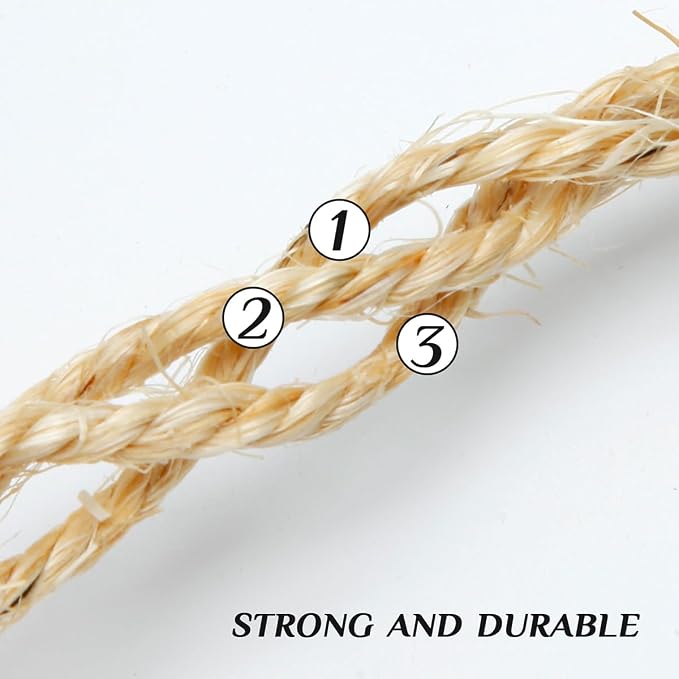 Natural Sisal Rope 1/4 Inch by 65-Feet - Image 3