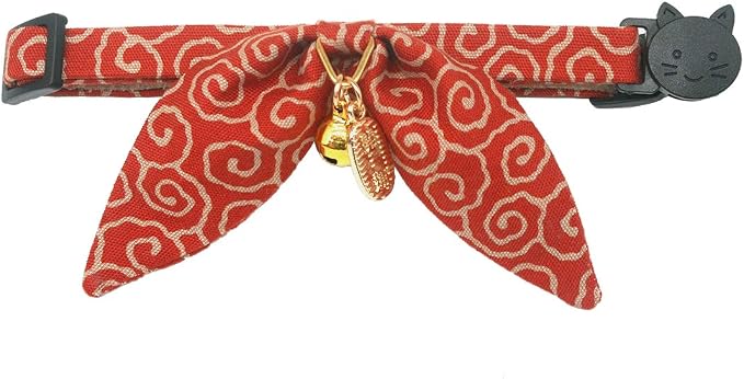 PetSoKoo Bunny Ears Cat Collar, Japan Lucky ‘開三運’ Charm. Safety Breakaway - Image 3