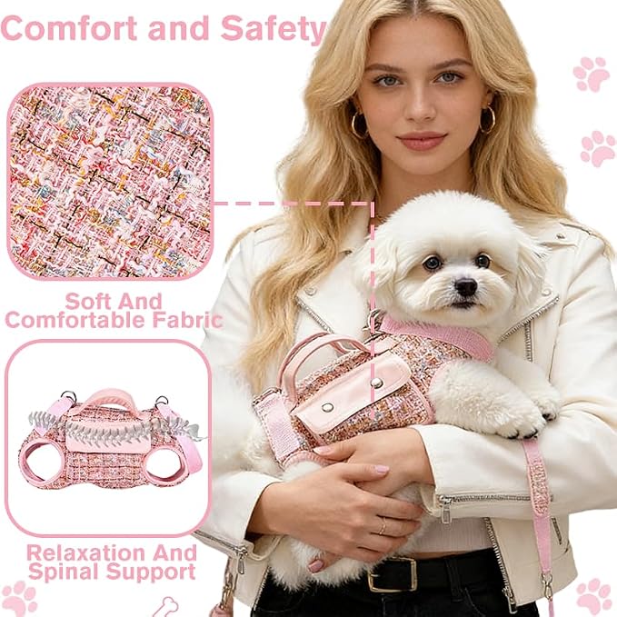 Dog Lift Harness Backpack for Small Dogs Cats, Adjustable Straps Dog Sling - Image 6