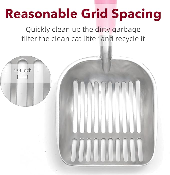Cat Litter Scoop, Kitty Metal Scooper, Aluminum Alloy Sifter, Kitten Pooper - Image 5