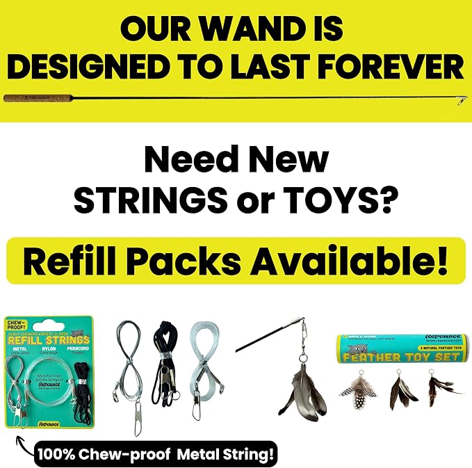 Forever Stick with Chew-Proof Metal Wire String and Transparent Fishing Line - Image 8