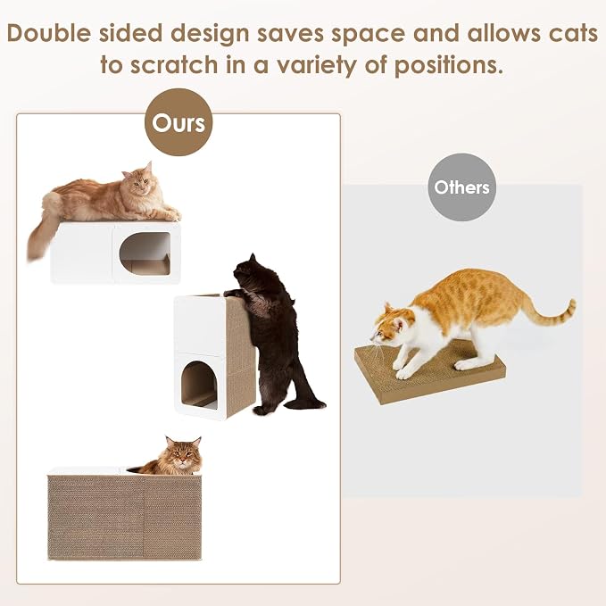 EHEYCIGA Cardboard Cat Scratcher House, 23-Inch Corrugated Cat Scratcher - Image 4