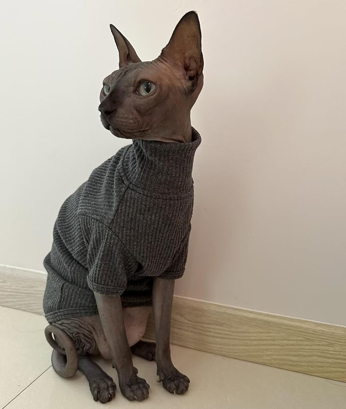 Kitipcoo Sweater for Sphynx Cat, Deep Grey - Image 2
