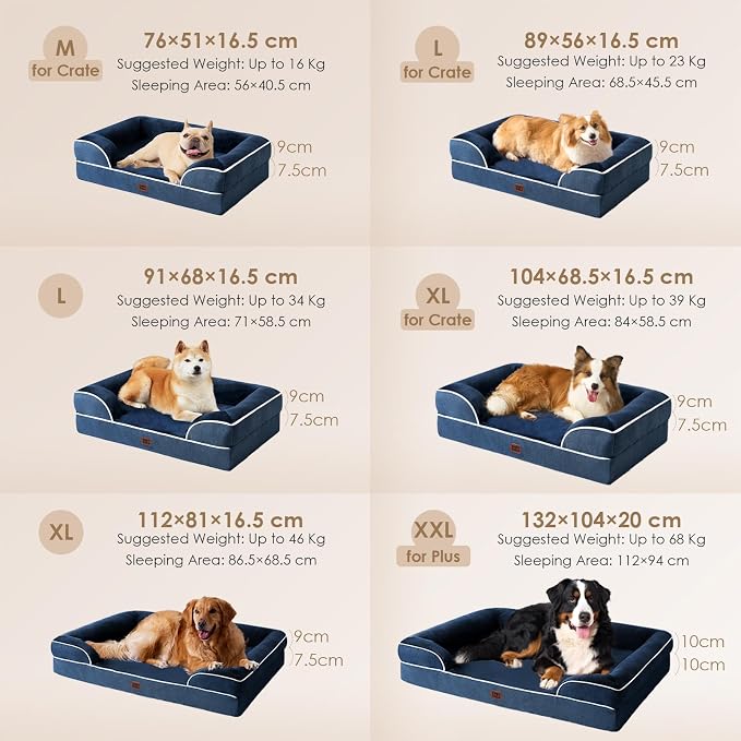 EHEYCIGA Orthopedic Dog Bed for Medium Dogs, Waterproof Memory Foam Medium Dog - Image 5