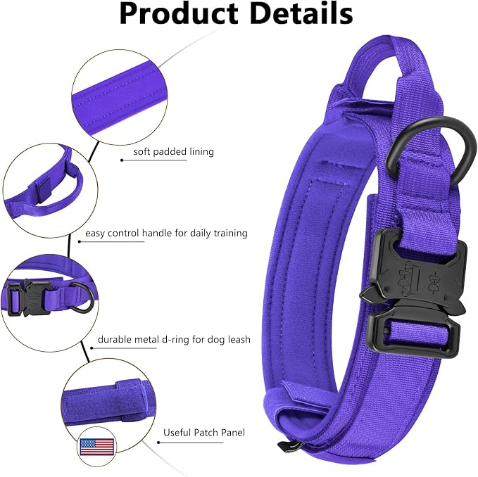 DAGANXI Tactical Dog Collar, Adjustable Military Training Nylon Dog Collar - Image 3
