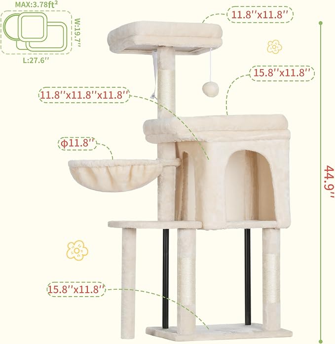 Hey-brother Cat Tree Tower, Scratching Posts - Image 6