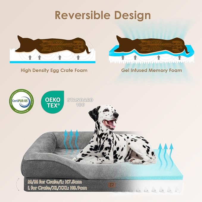 EHEYCIGA Orthopedic XL Dog Bed for Large Sized Dog, Waterproof Liner & Washable - Image 2