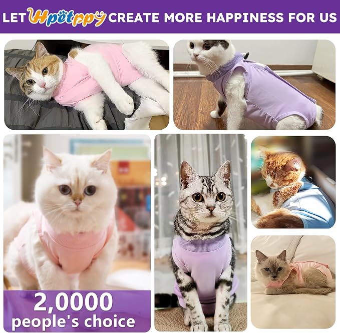 Cat Recovery Suit for Spay Abdominal Wound, Breathable Kitten Onesie for Cats - Image 4