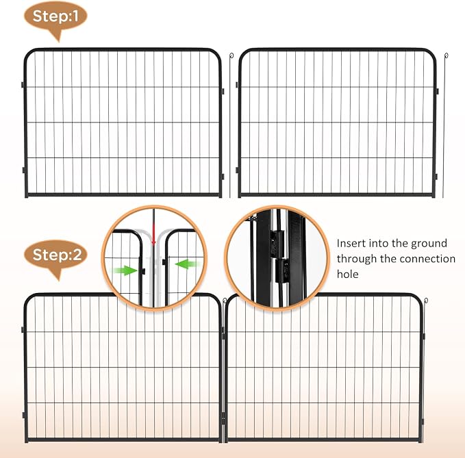 BestPet | Dog Playpen | 40 Inch, 6 Panels | Heavy Duty Metal Pet Exercise Pen | - Image 4