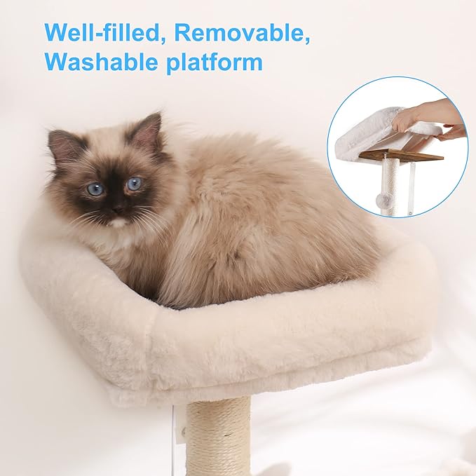 Hey-brother Cat Tree with XL Litter Box Enclosure, All-in-one Cat Tower - Image 5