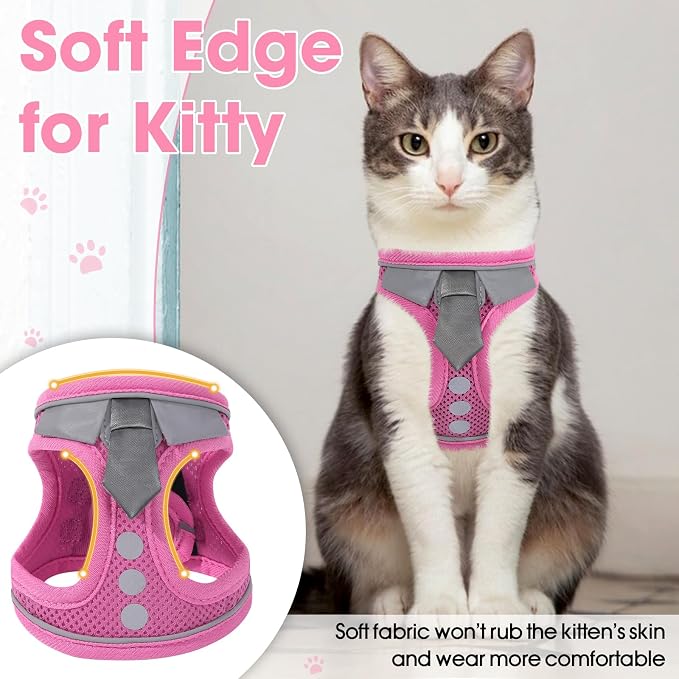 Cat Harness and Leash Set for Walking Escape Proof, Soft Adjustable Kitten - Image 3