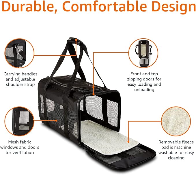 Amazon Basics Airline Approved Soft-Sided Mesh Pet Travel Carrier - Image 4