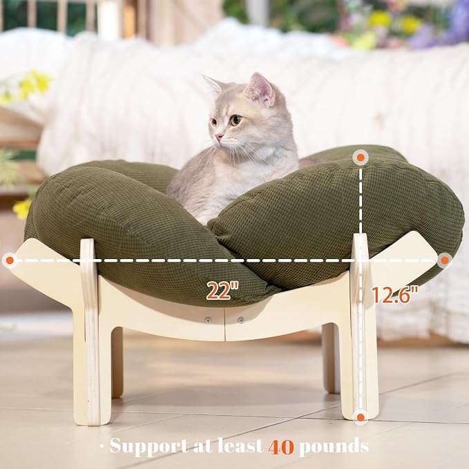 CHEERHOME PETS Elevated Cat Bed Wooden - Image 4