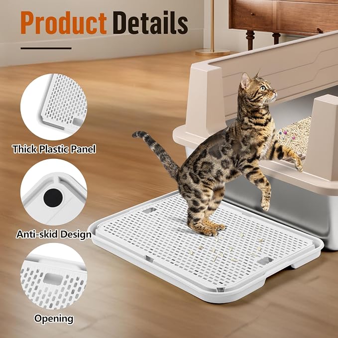 Large Cat Litter Box Step Mat, 16.5"x11.2" Cat Ramp Stairs, Cat Litter Catcher - Image 4