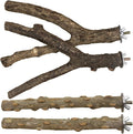Bird Perch 4 PCS Natural Wood Stand Parakeet Toys Bird Cage Accessories by LiMio
