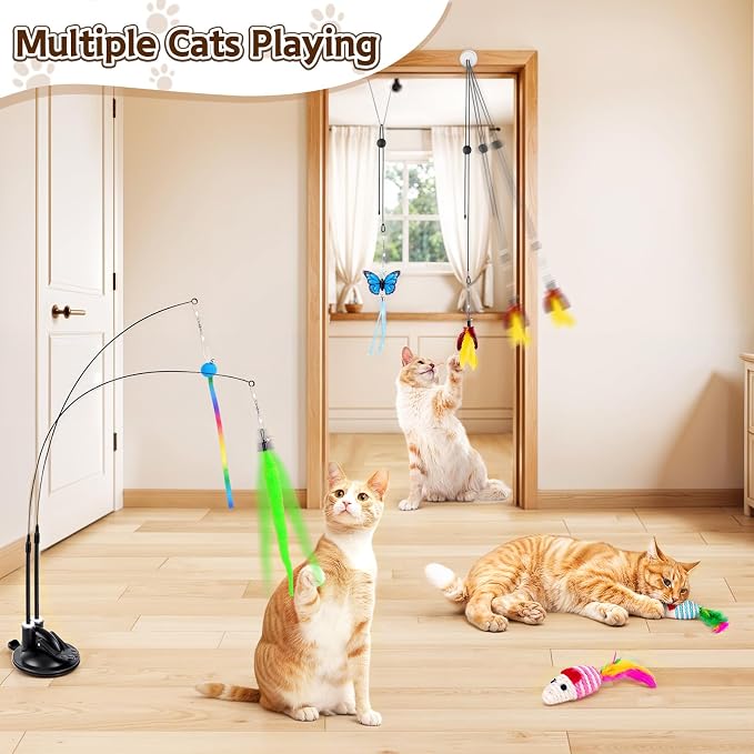 HONGDDY Cat Toys for Indoor Cats, Hanging Door Kitten Wand - Image 2