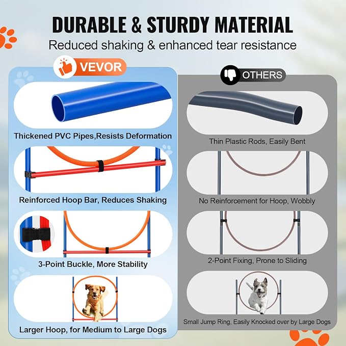 VEVOR Dog Agility Training Equipment, Dog Agility Course Backyard Set - Image 3