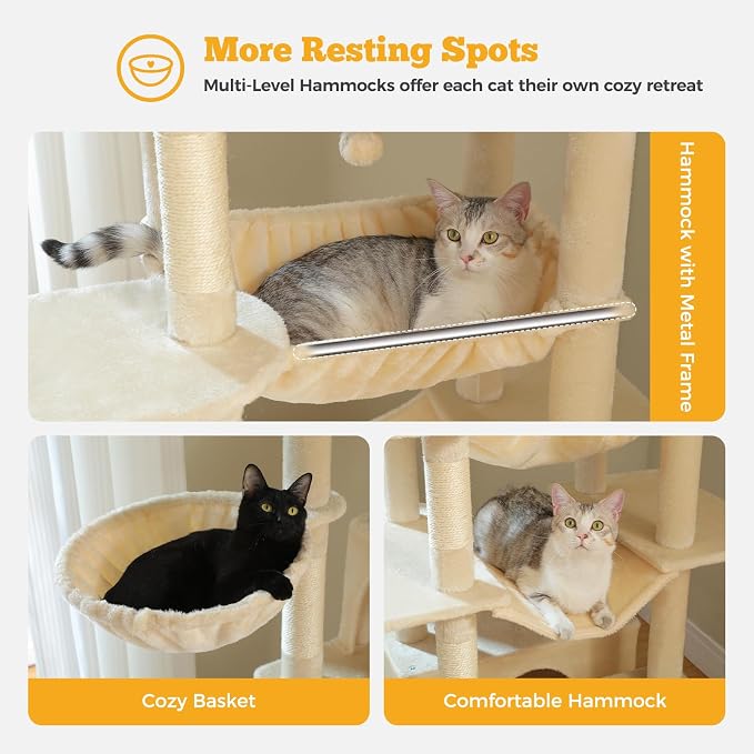 81" Heavy Duty Cat Tree for Large Cats up to 20lbs - Image 3