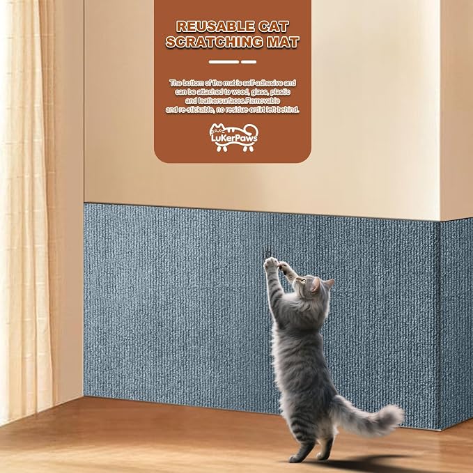 Cat Scratching mat, Self-Adhesive Trimmable cat Scratch Furniture Protector - Image 5
